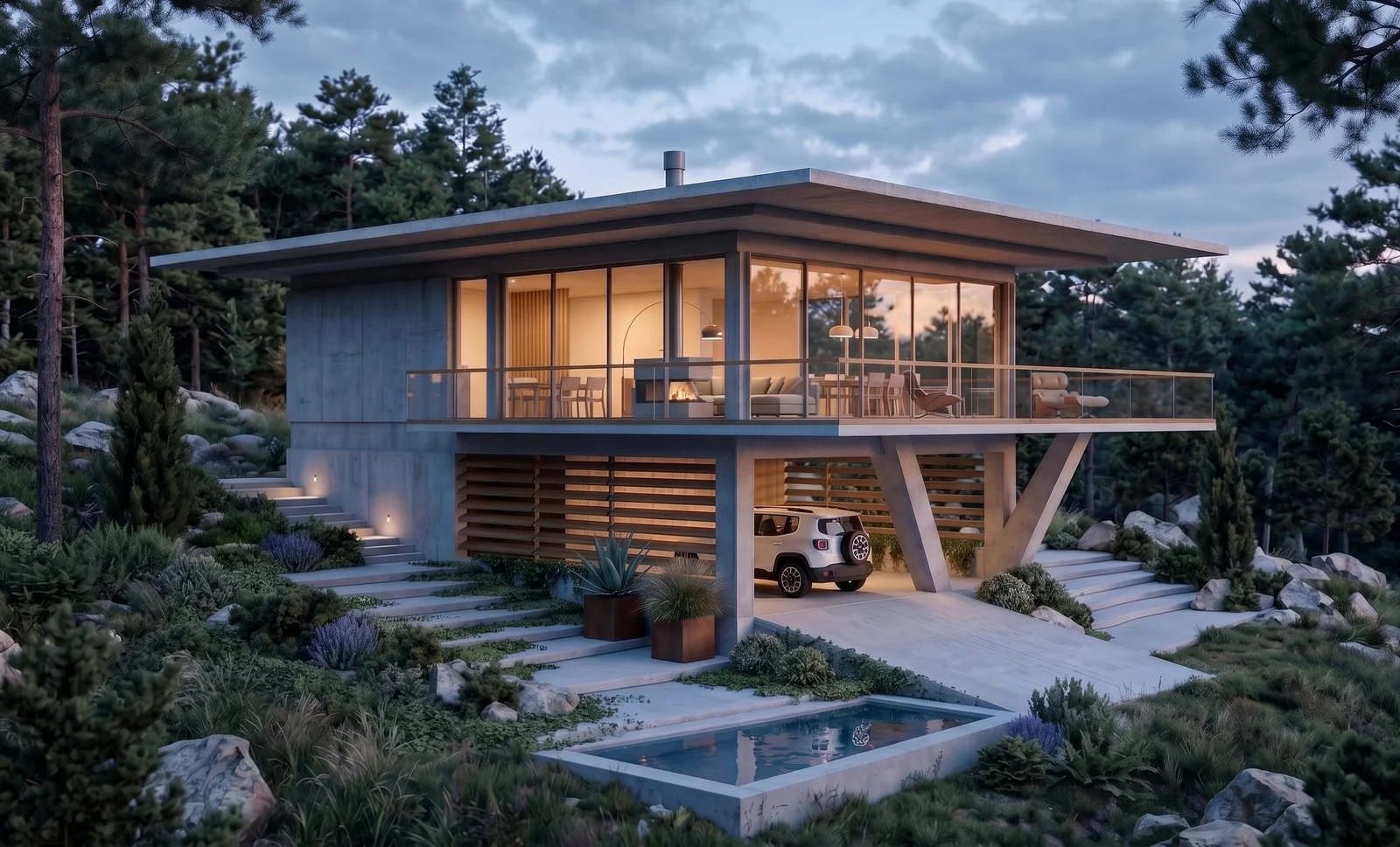 Casa Los Pinos — detalle constructivo